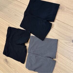 Primary Kids Black and Gray Biker Shorts Set